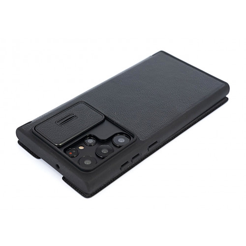 Чехол-книжка Nillkin для Samsung Galaxy S22 Ultra с защитой камеры черного цвета