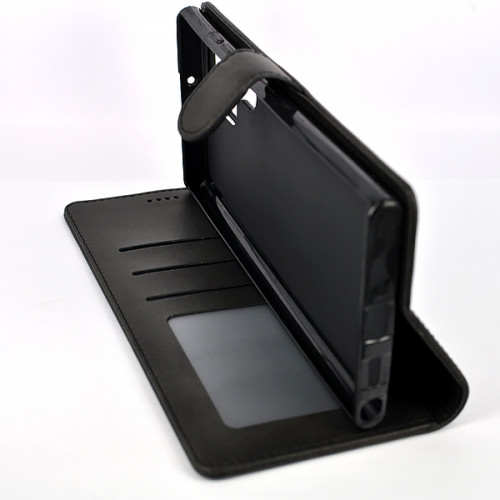 Черный премиум чехол-книжка для Samsung Galaxy S22 Ultra (SM-S908U) с отделом для пластиковых карт