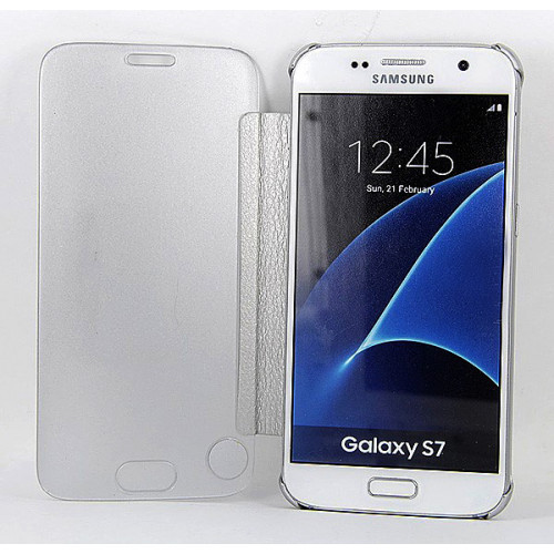 Серебряный защитный чехол-обложка Clear View Cover для Samsung Galaxy S7 (G930) 