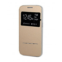 Золотой фирменный чехол Cover Open с магнитной полоской для приема вызова для Samsung Galaxy S7