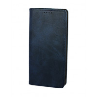 Синий кожаный премиум чехол-книжка для Samsung Galaxy S7 с отделом для пластиковых карт и магнитной крышкой