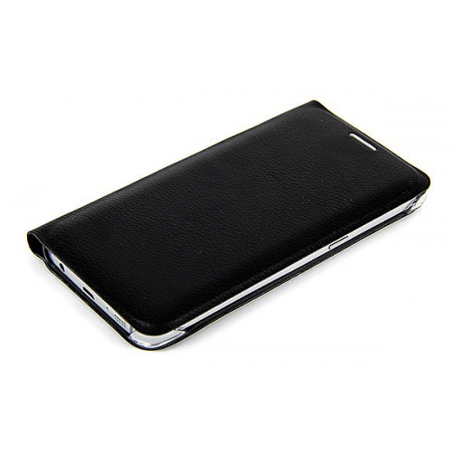 Кожаный фирменный чехол Flip Wallet для Samsung Galaxy S7 черного цвета с отделом для пластиковых карт