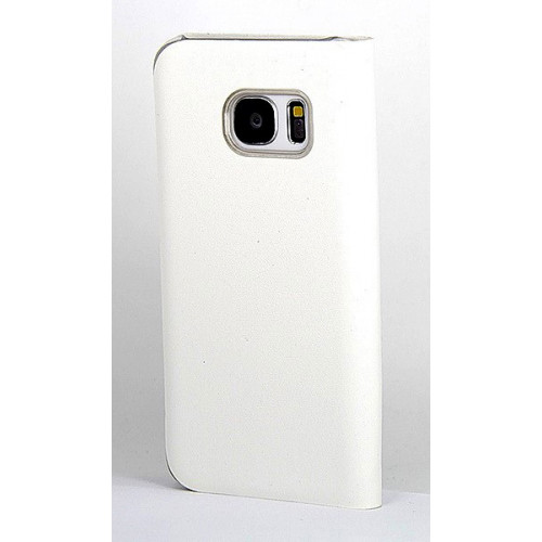 Кожаный фирменный чехол Flip Wallet для Samsung Galaxy S7 белого цвета с отделом для пластиковых карт