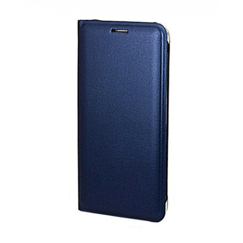 Кожаный фирменный чехол Flip Wallet для Samsung Galaxy S7 синего цвета с отделом для пластиковых карт