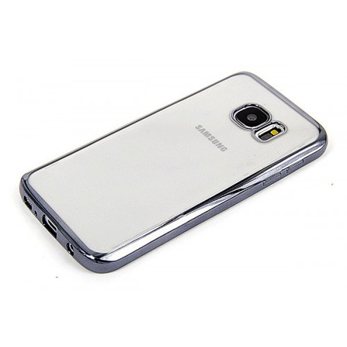 Силиконовый фирменный бампер Clear View на Samsung Galaxy S7 черный