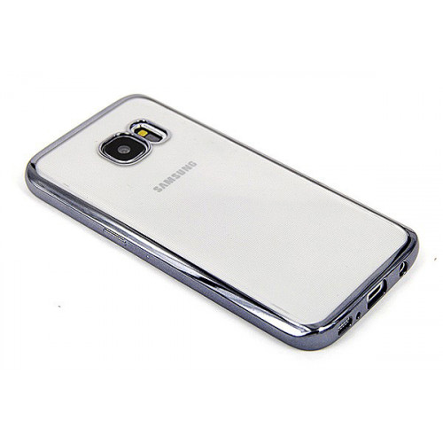 Силиконовый фирменный бампер Clear View на Samsung Galaxy S7 черный