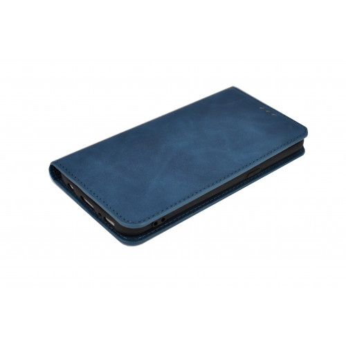 Синий кожаный премиум чехол-книжка для Samsung Galaxy S7 с отделом для пластиковых карт