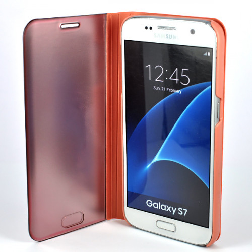 Розовый защитный чехол-обложка Clear View Cover для Samsung Galaxy S7 (G930) 